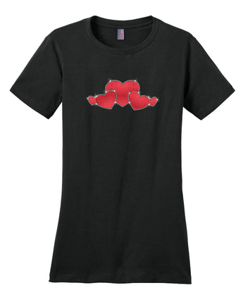 Multiple Hearts Glitter and Rhinestones